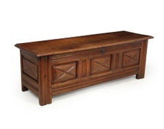French Oak Coffer Blanket Box 19th Century