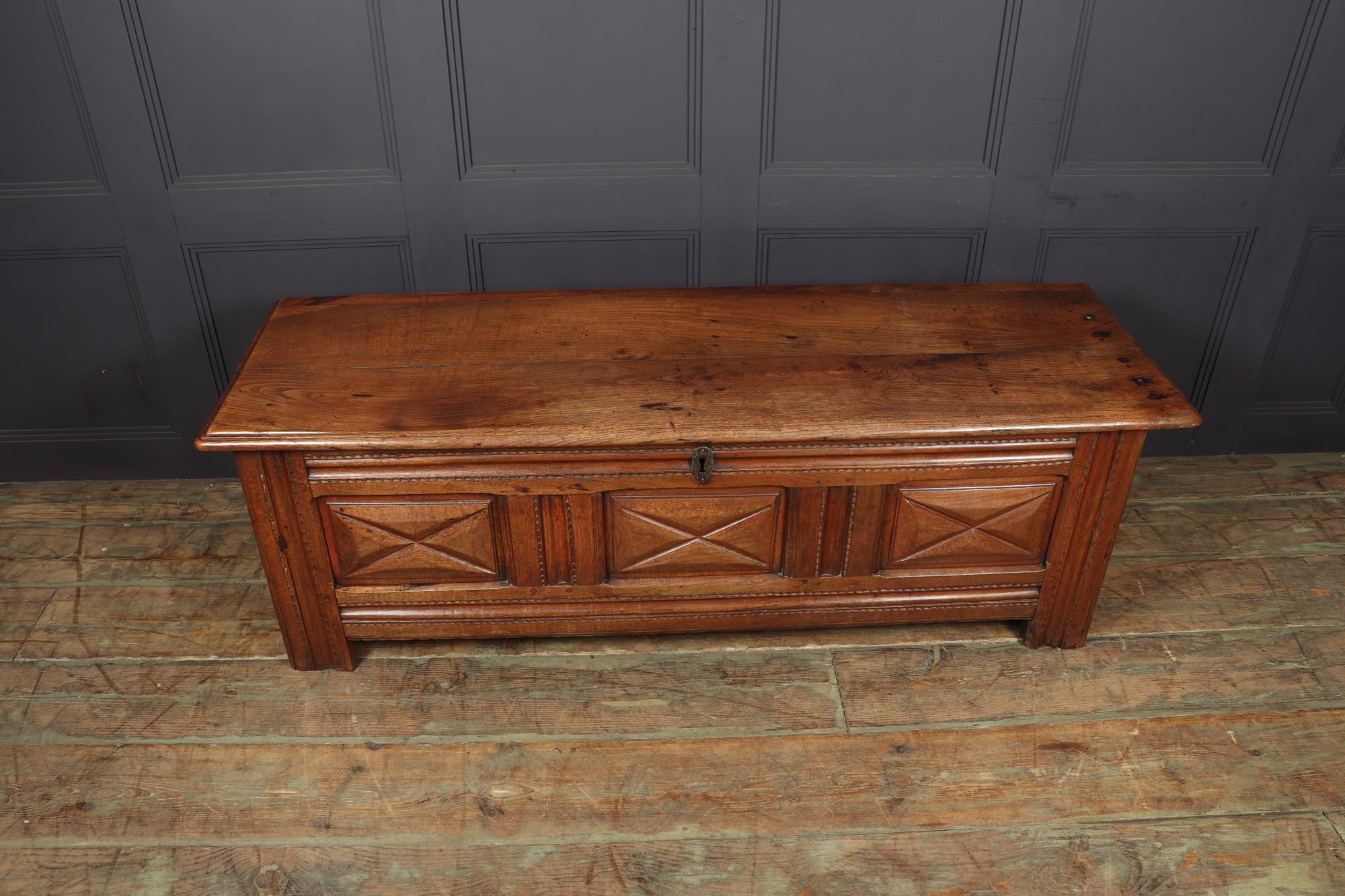 French Oak Coffer Blanket Box 19th Century In Fair Condition In Paddock Wood Tonbridge, GB