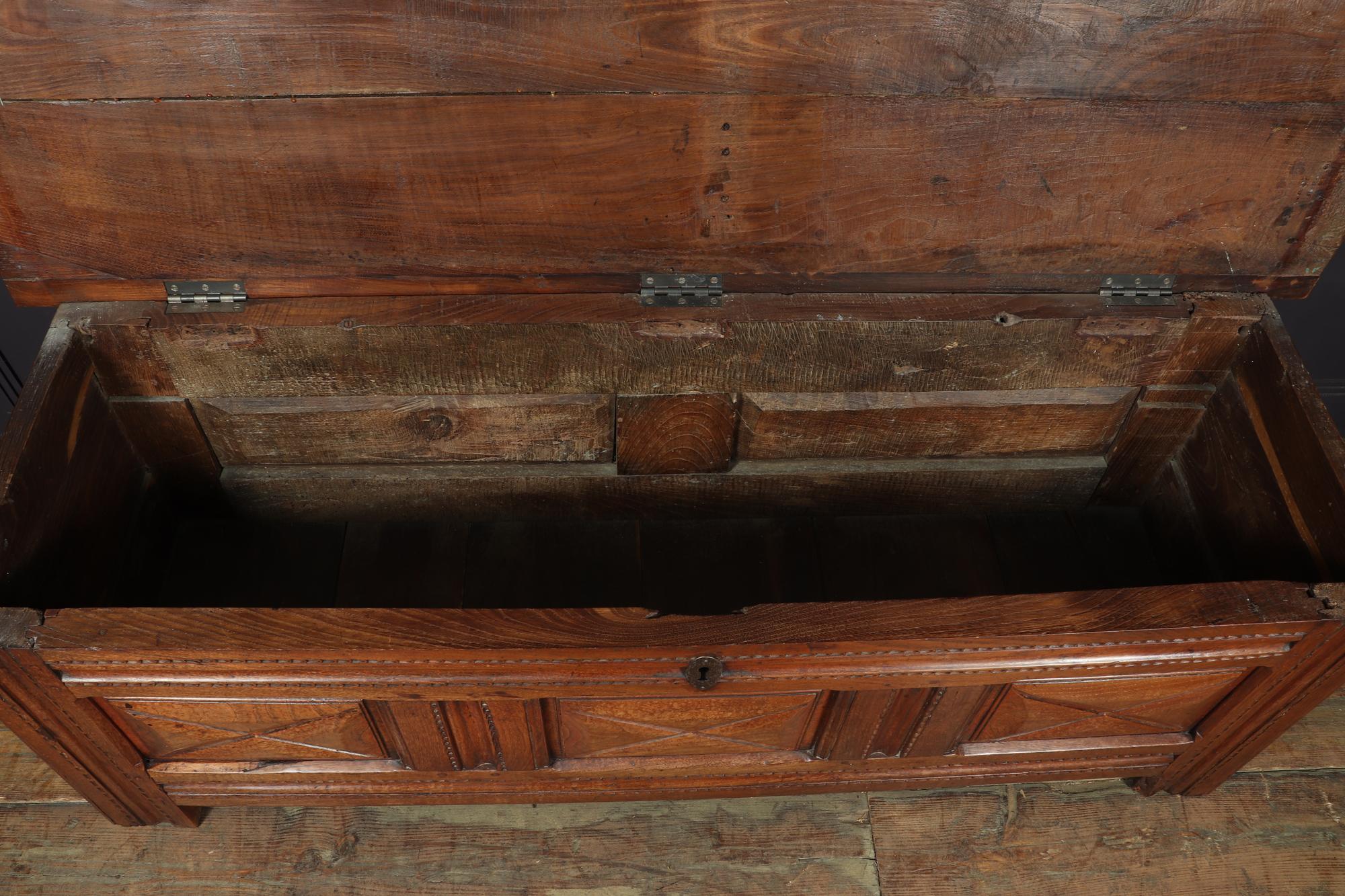 Mid-19th Century French Oak Coffer Blanket Box 19th Century