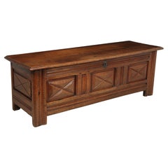 French Oak Coffer Blanket Box 19th Century