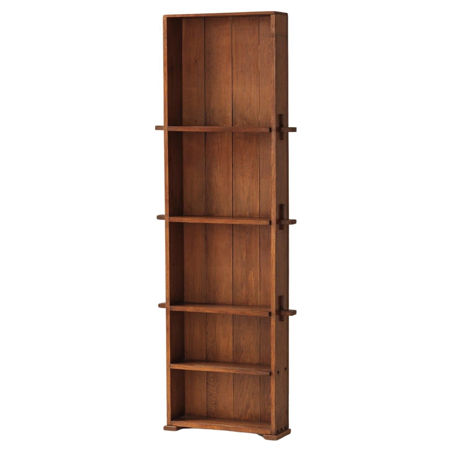 French oak column cabinet, 1950s en vente