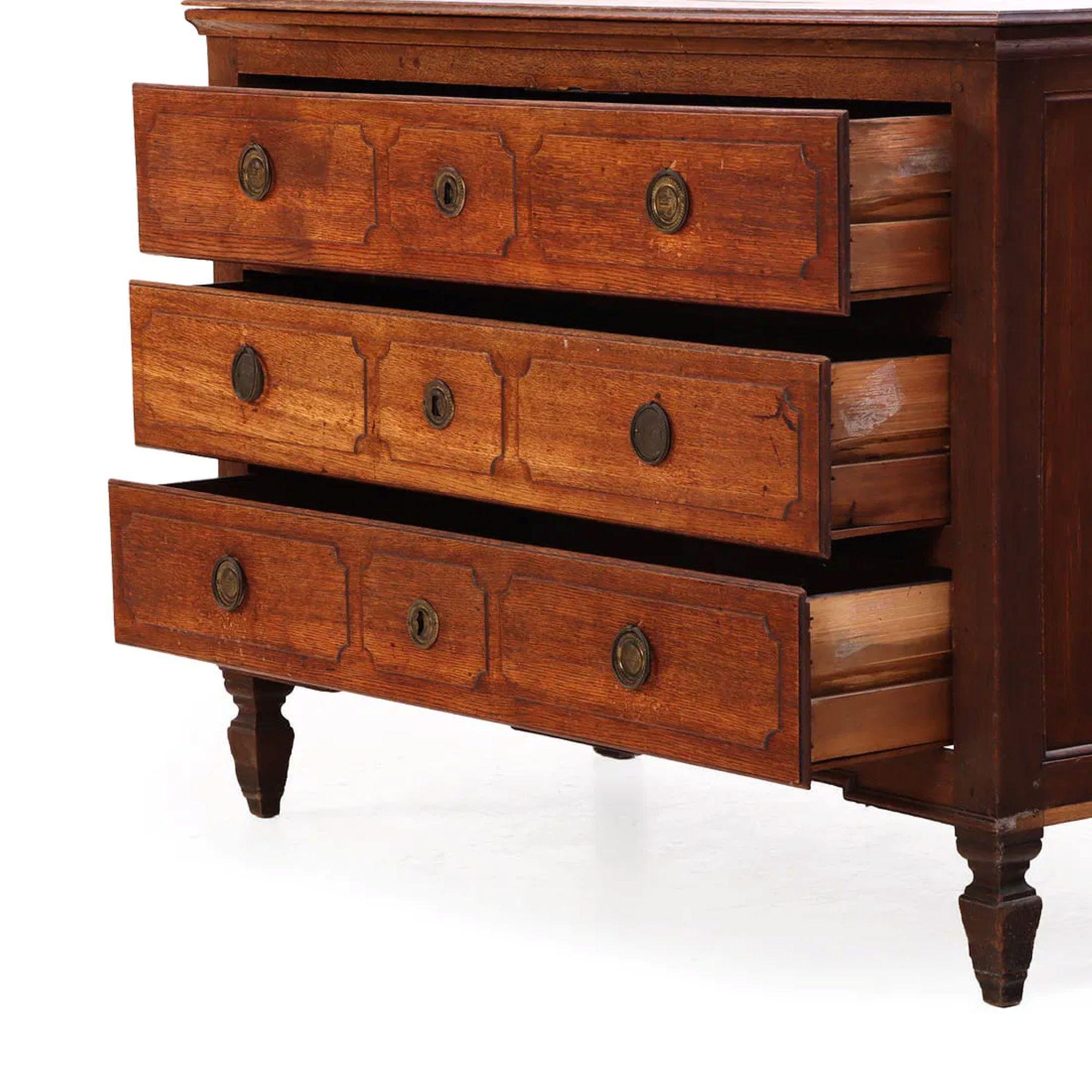 Louis XVI French Oak Commode, C. 1810 For Sale