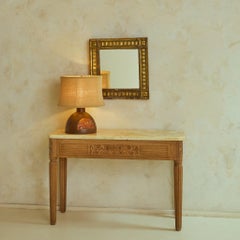 French Oak Console with Onyx Top, 1920s