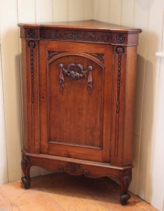 French Oak Corner Cabinet