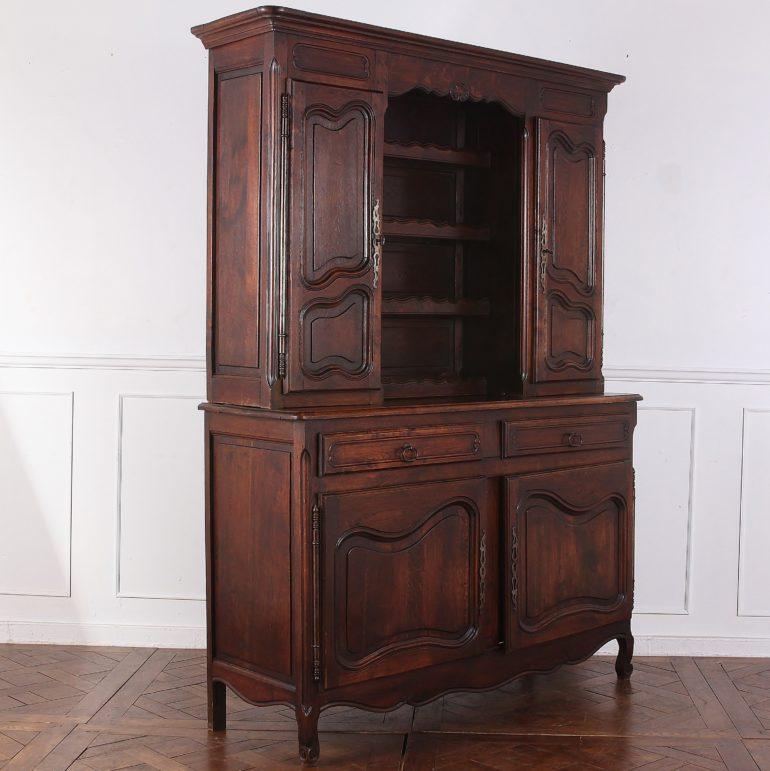 French Oak Country Cabinet ‘Deux Corps’ In Good Condition In Vancouver, British Columbia
