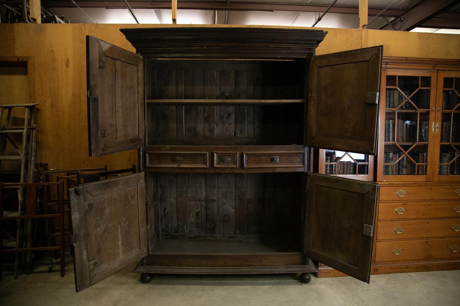 Late 18th Century French Oak Court Cupboard For Sale