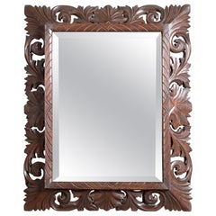 French Oak Cushion Mirror c. 1900
