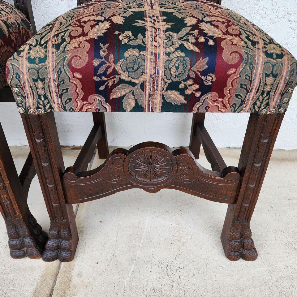 French Oak Dining Chairs 19th Century Set of 4 For Sale 8