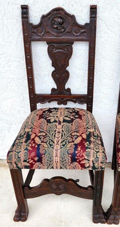French Oak Dining Chairs 19th Century Set of 4
