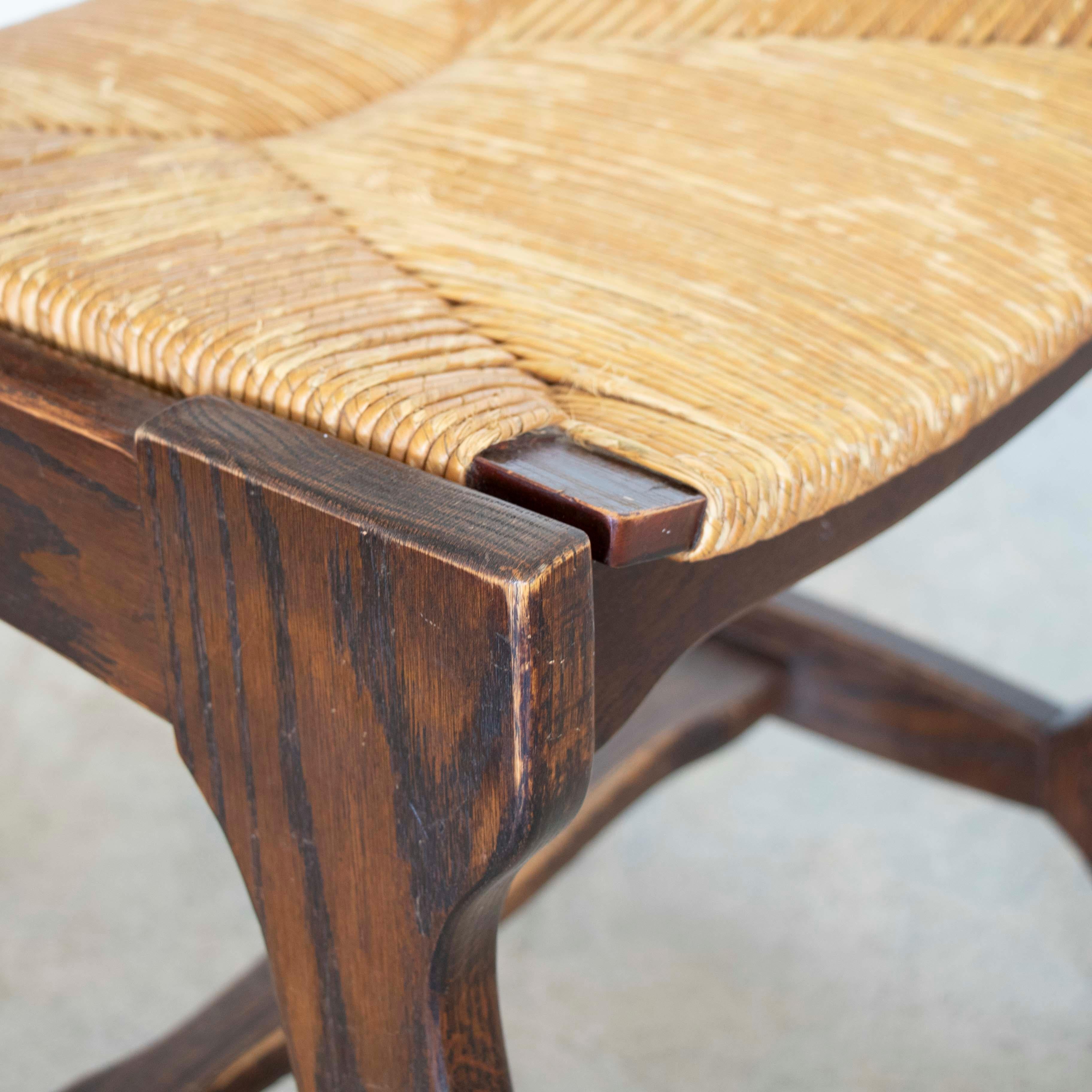 Chaises de salle à manger en Oak dans le style de Guillerme et Chambron, ensemble de 6 pièces en vente 6