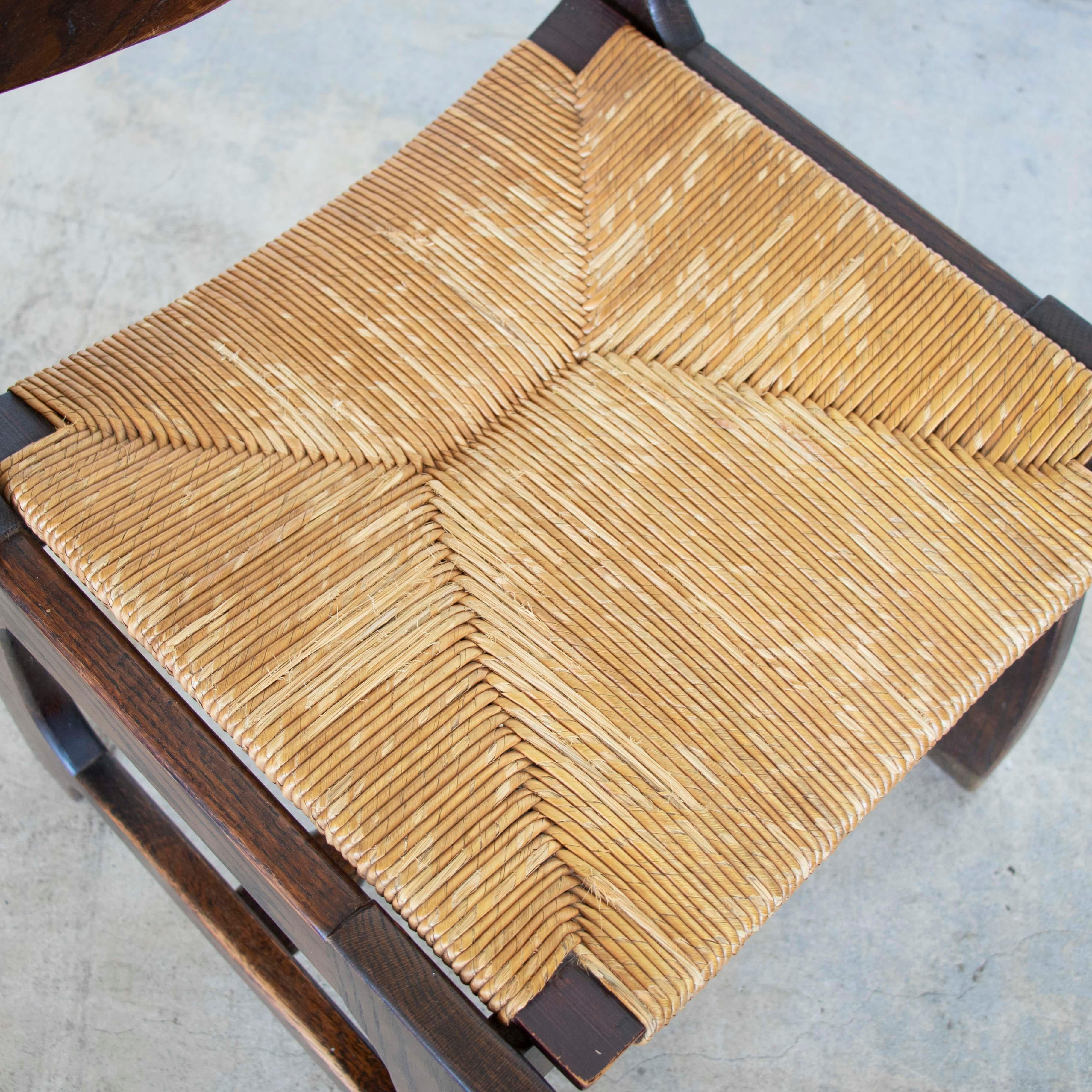 Chaises de salle à manger en Oak dans le style de Guillerme et Chambron, ensemble de 6 pièces en vente 7