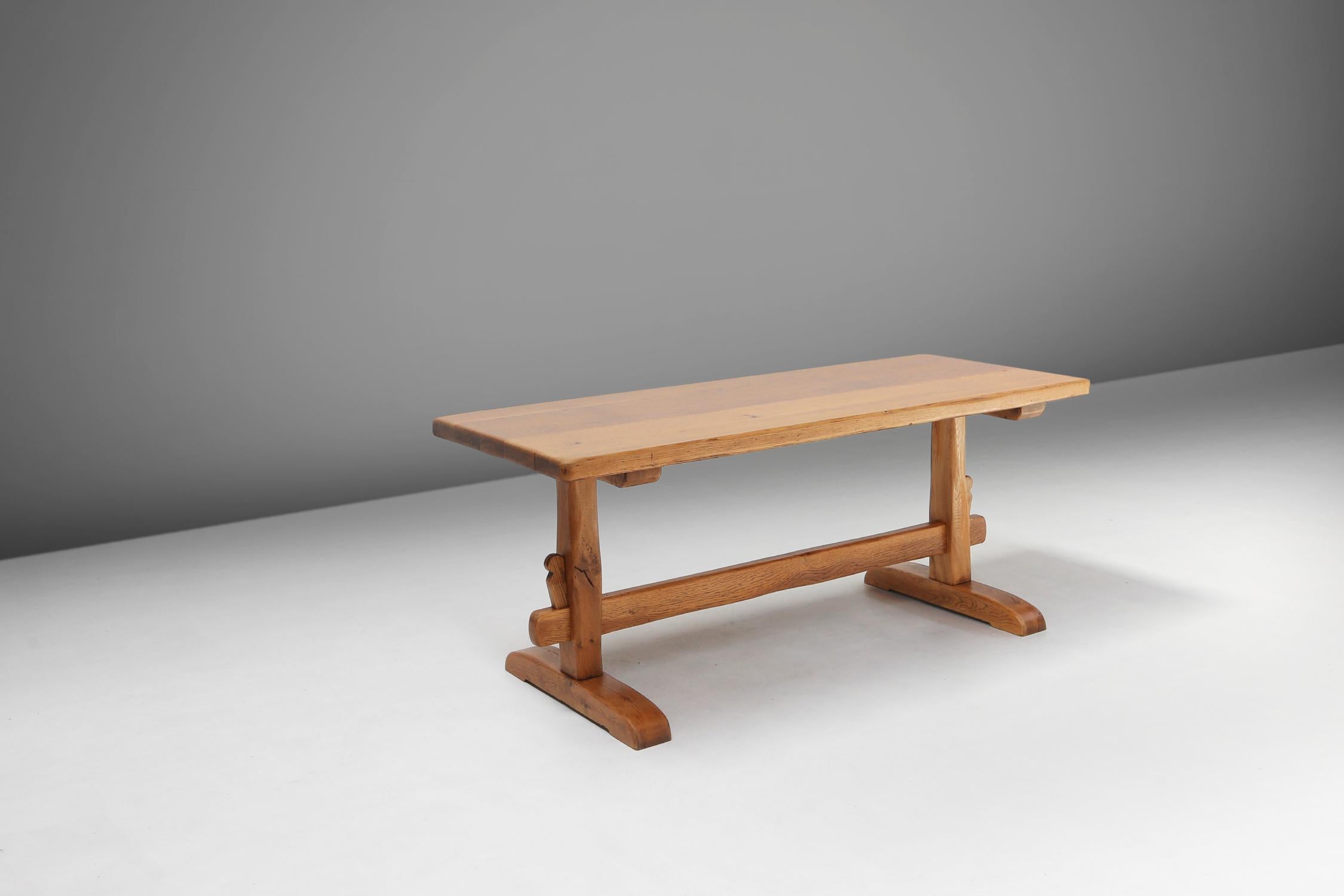 French oak dining table 1960 In Good Condition For Sale In Meulebeke, BE