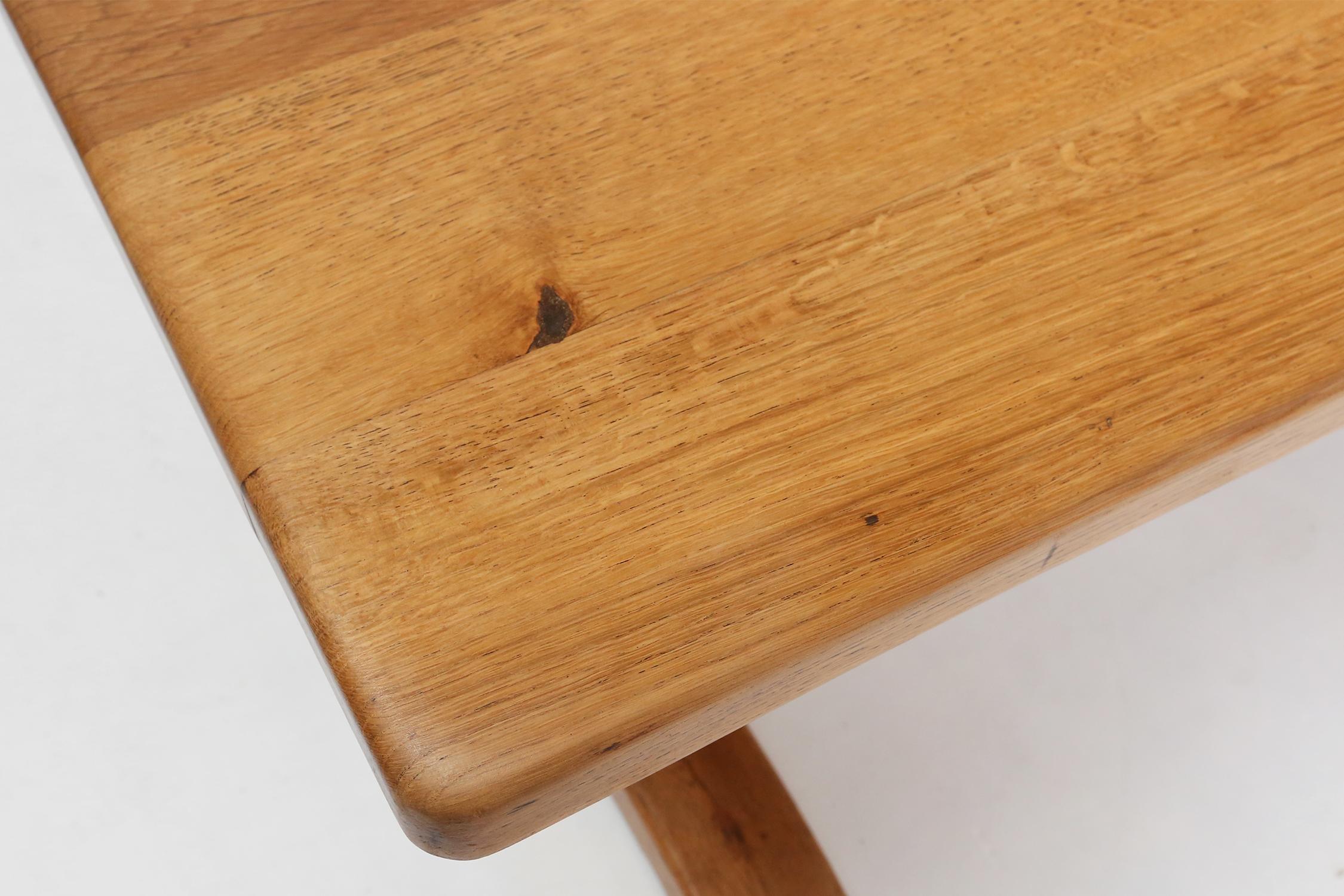 Mid-20th Century French oak dining table 1960 For Sale