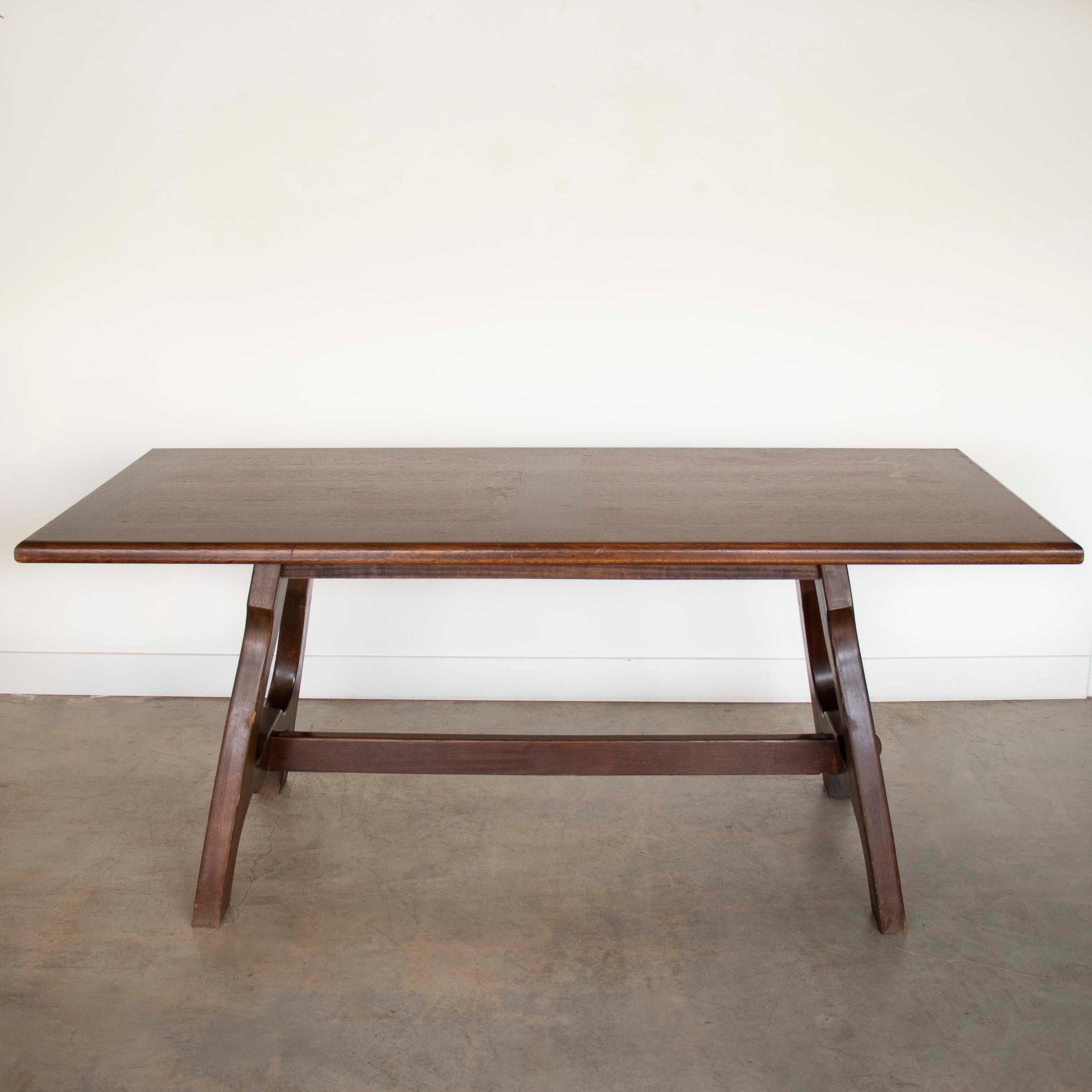 French Oak Dining Table by Guillerme & Chambron 1