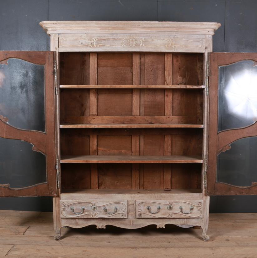 Bleached French Oak Display Cabinet / Cupboard
