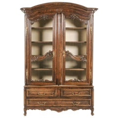 French Oak Display Cabinet