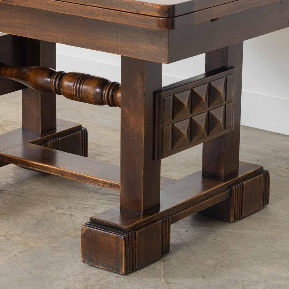 Tavolo da pranzo allungabile in Oak francese di Charles Dudouyt in vendita 5