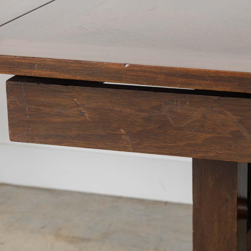 Tavolo da pranzo allungabile in Oak francese di Charles Dudouyt in vendita 11