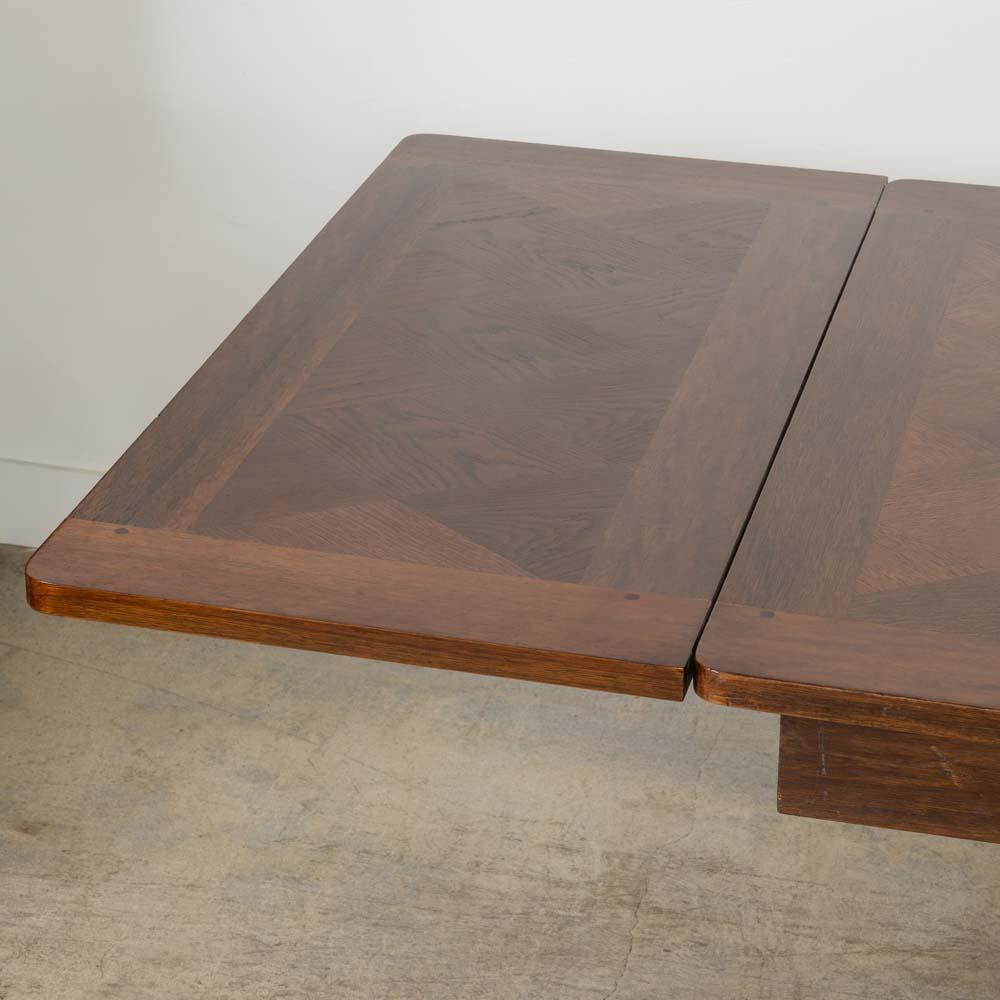 Tavolo da pranzo allungabile in Oak francese di Charles Dudouyt in vendita 12