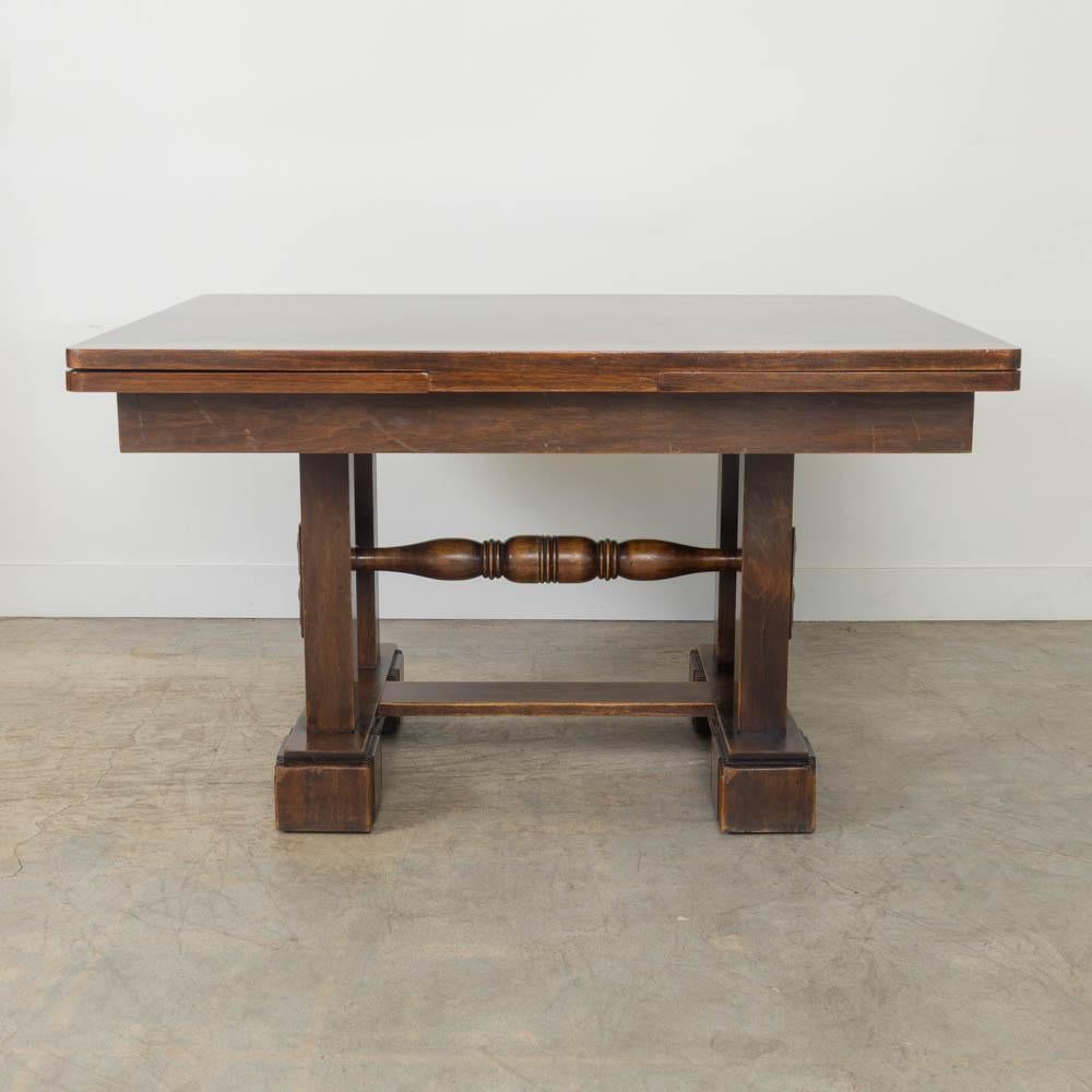 Tavolo da pranzo allungabile in Oak francese di Charles Dudouyt In condizioni buone in vendita a Los Angeles, CA