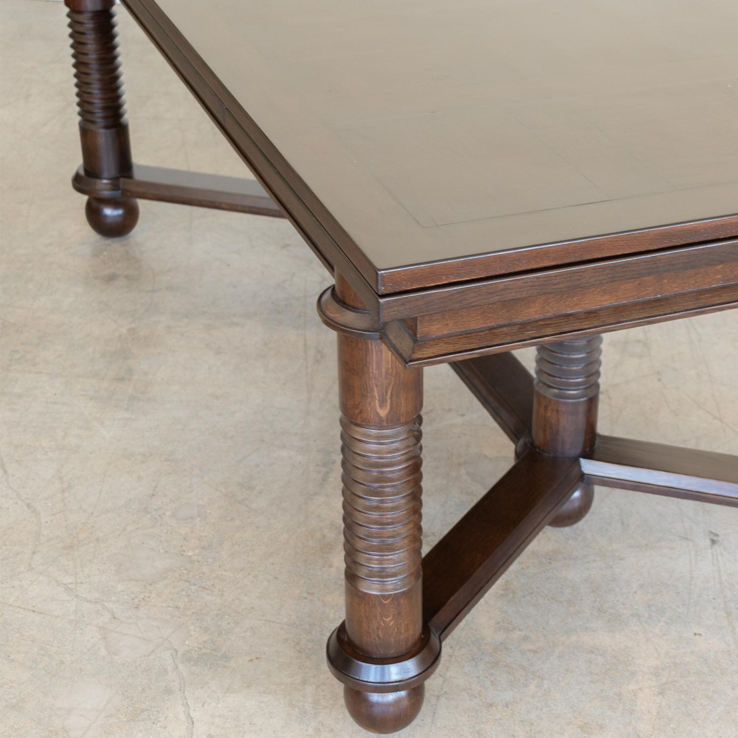 French Oak Extendable Dining Table by Charles Dudouyt 4