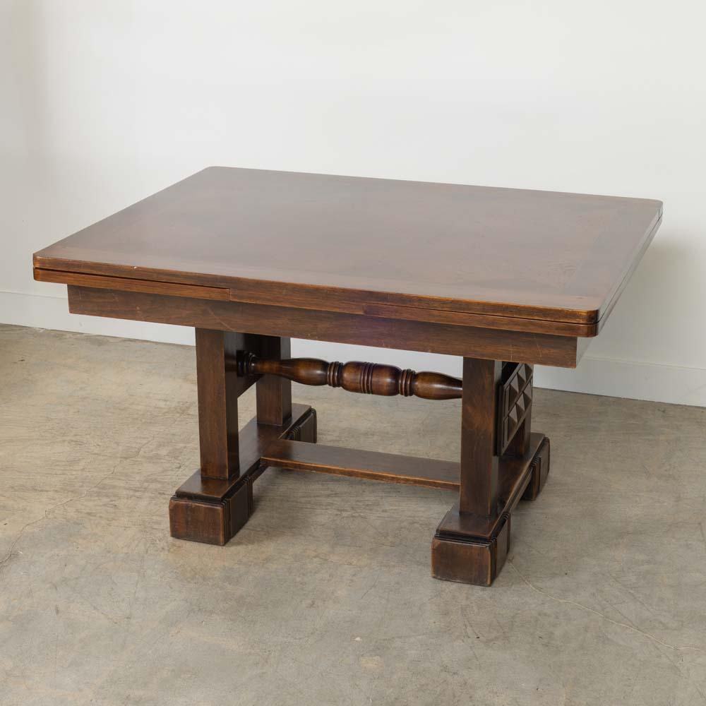 Tavolo da pranzo allungabile in Oak francese di Charles Dudouyt in vendita 3