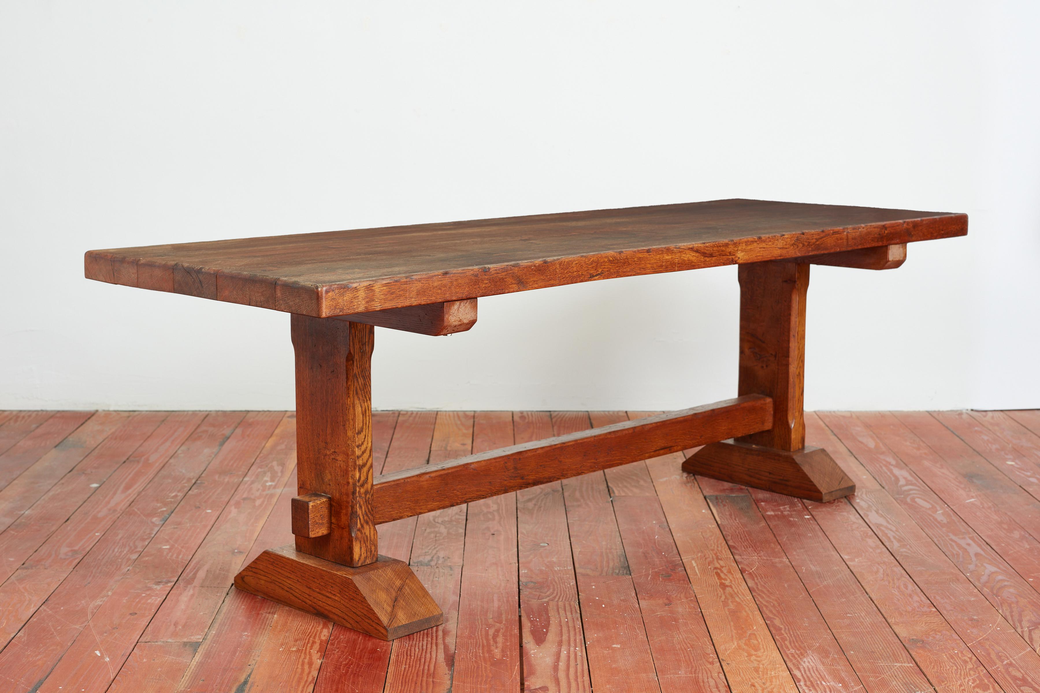 French Oak Farm Table In Good Condition For Sale In Beverly Hills, CA