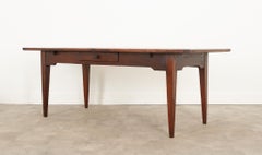 French Walnut Farm Table from Burgundy