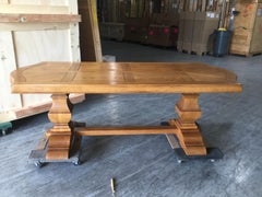 French Oak Farm Table with Extensions