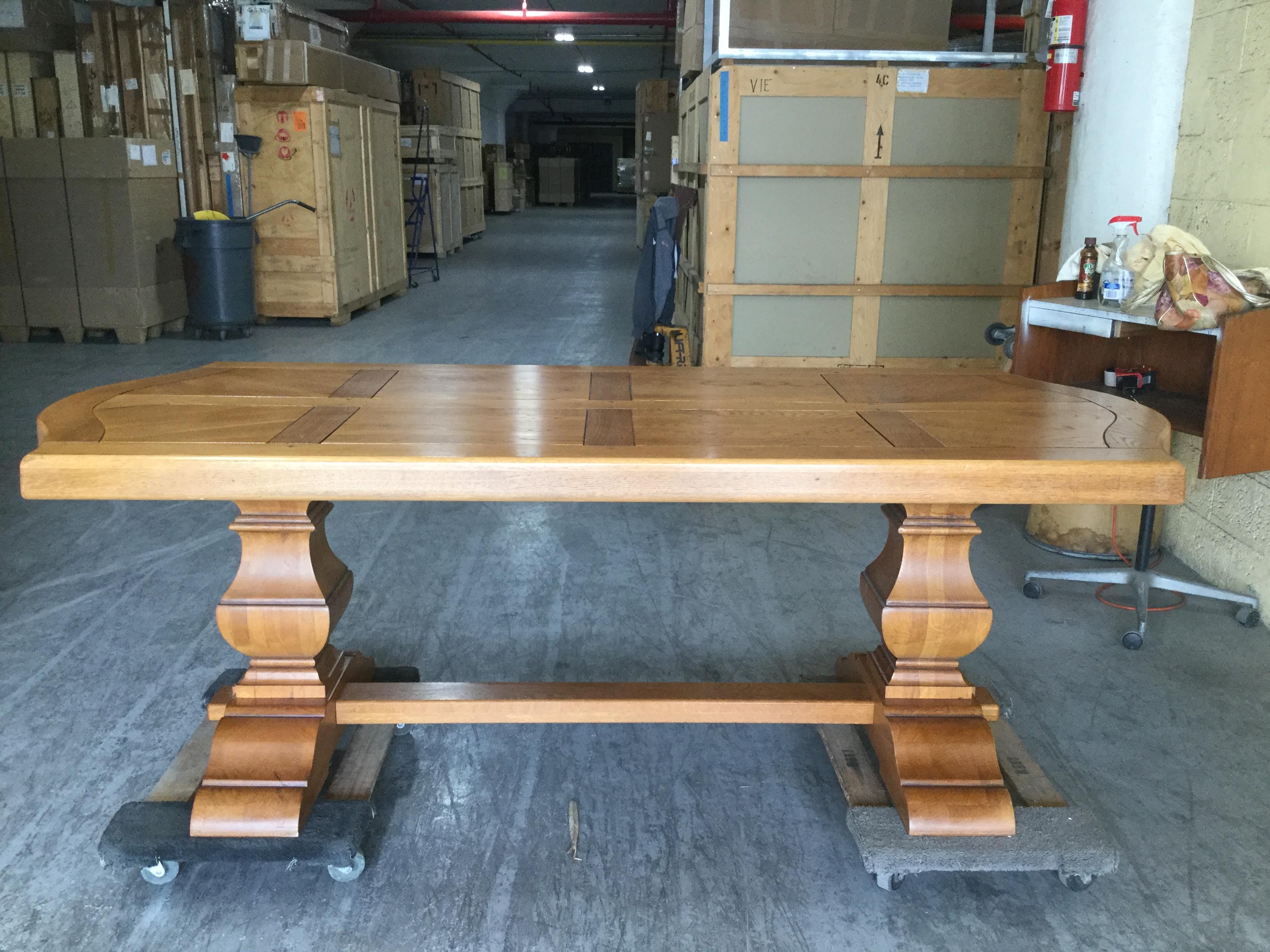 Renaissance French Oak Farm Table with Extensions