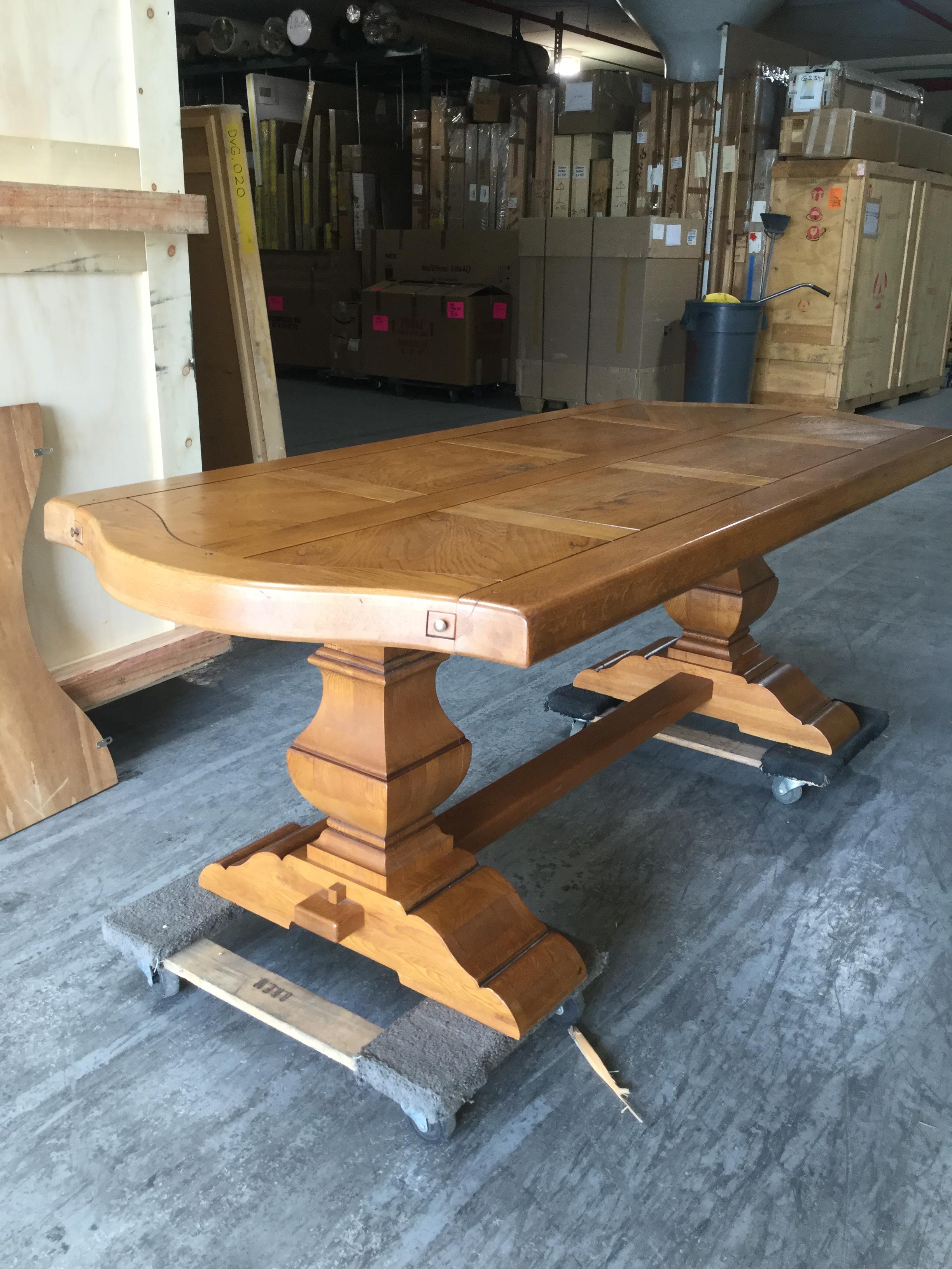 20th Century French Oak Farm Table with Extensions