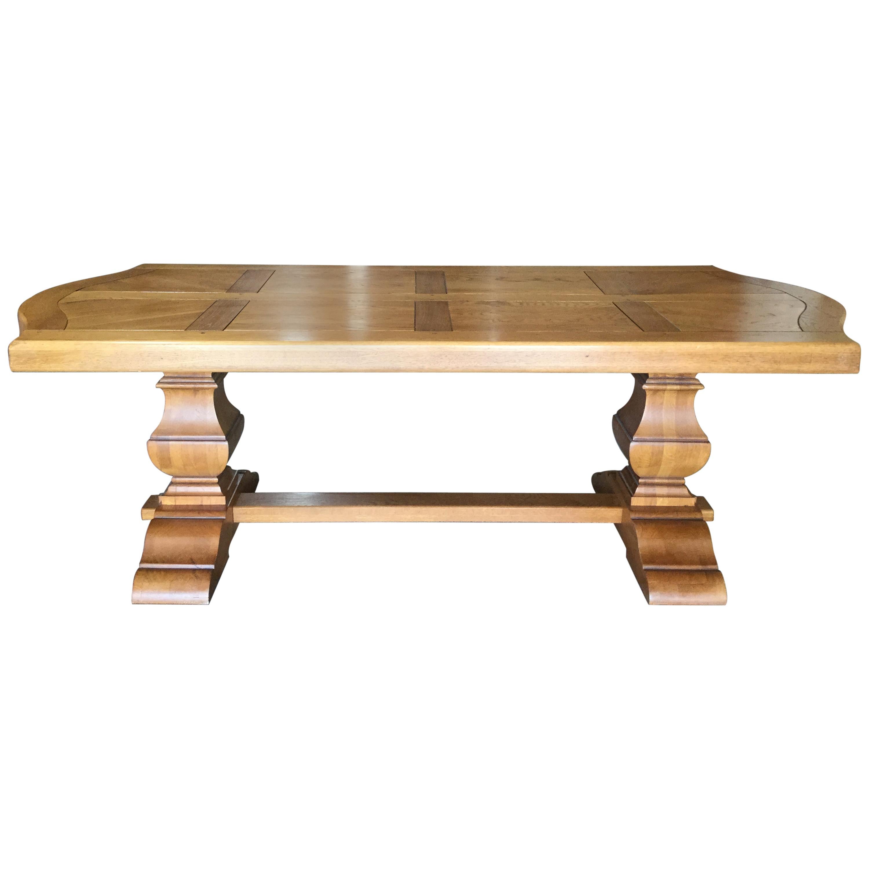 French Oak Farm Table with Extensions