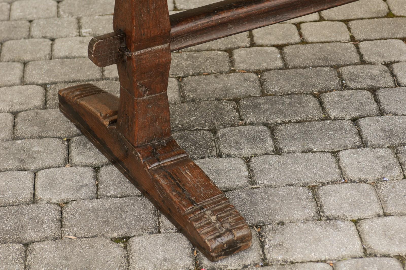 French Oak Farm Table with Trestle Base and Weathered Patina, circa 1880 7
