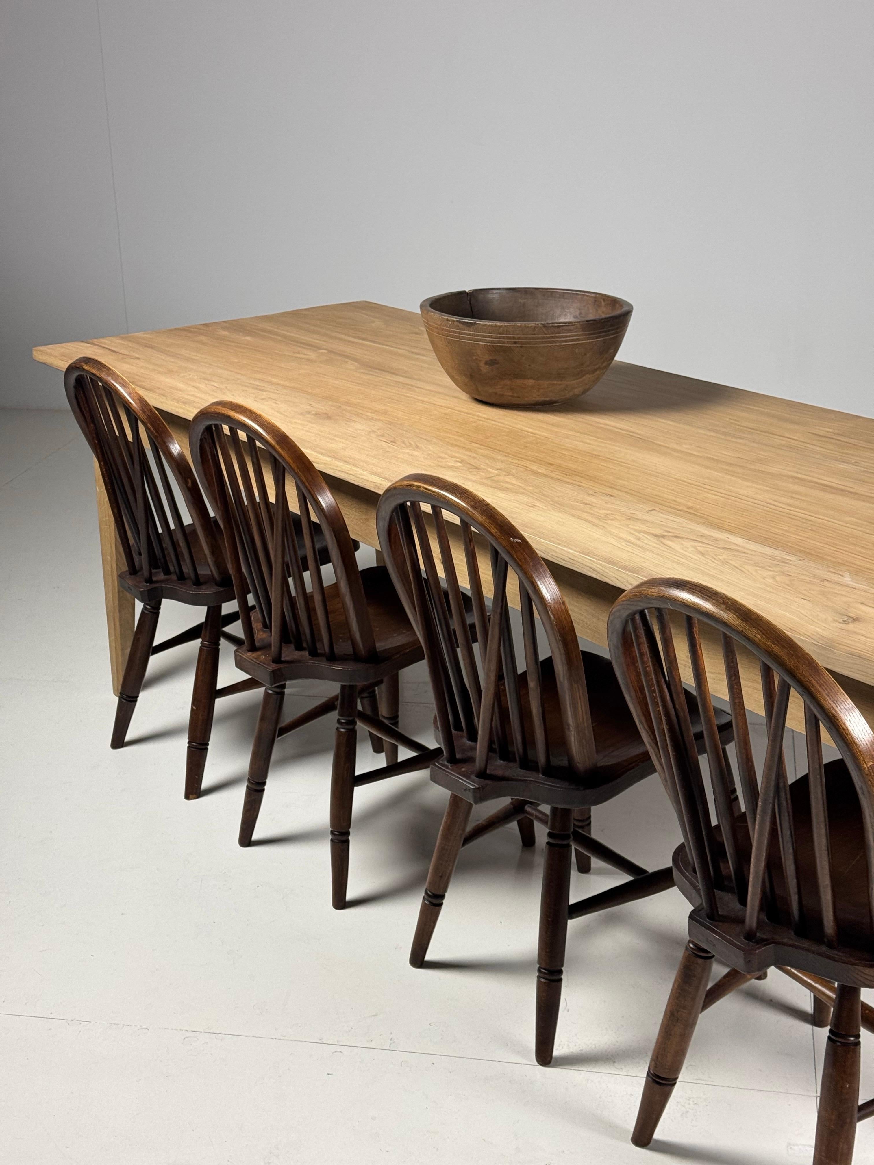 Table à manger de ferme en chêne français 270 cm en vente 10