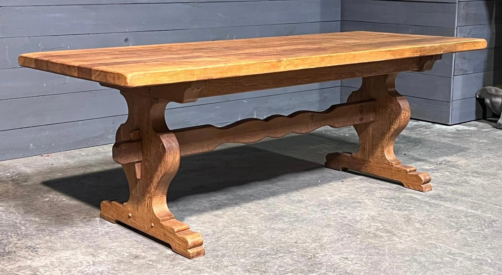 French Oak Farmhouse Dining Table For Sale 5