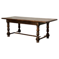 French Oak Farmhouse Dining Table with original colour & patina 