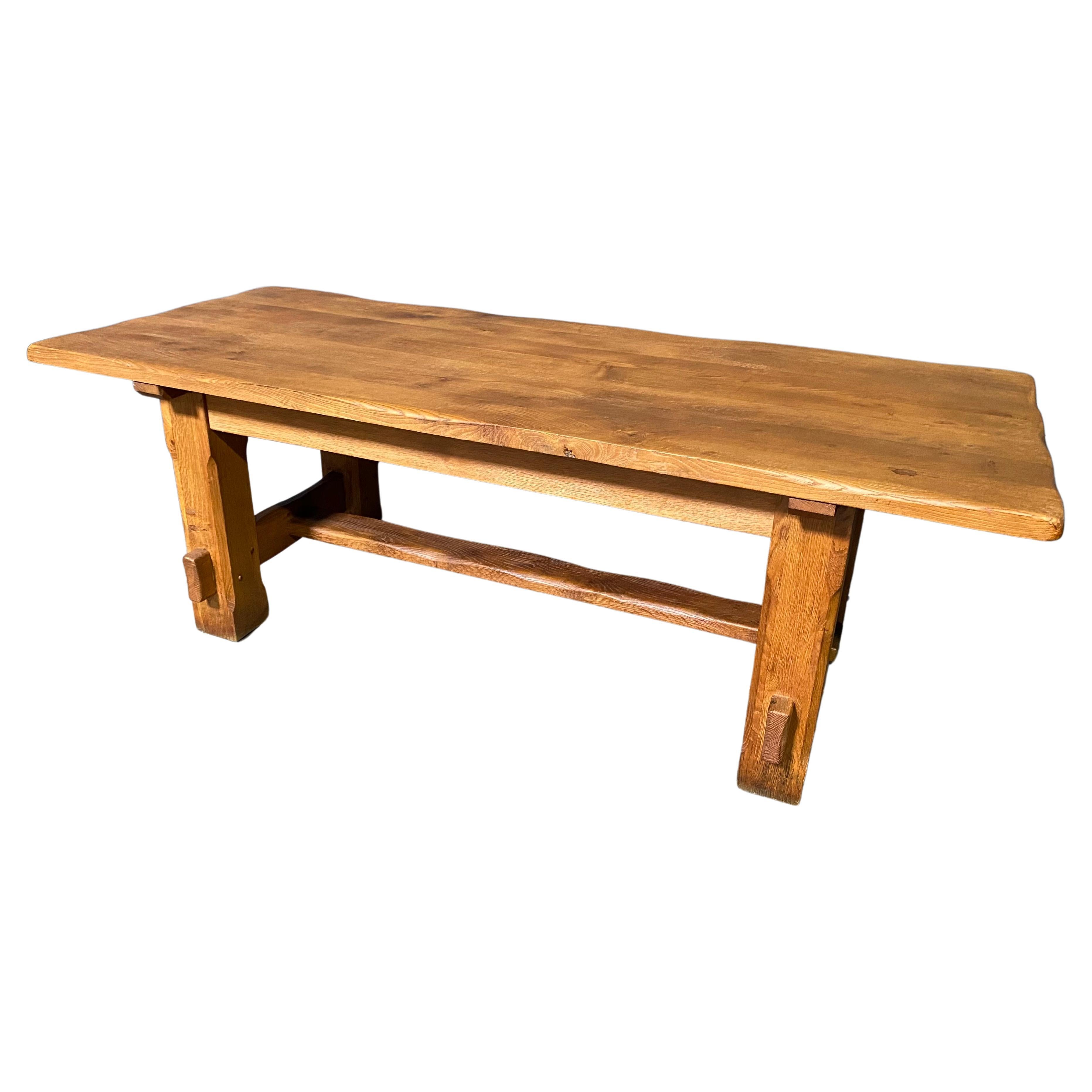 French Oak Farmhouse Dining Table with Original Colour and Patina For