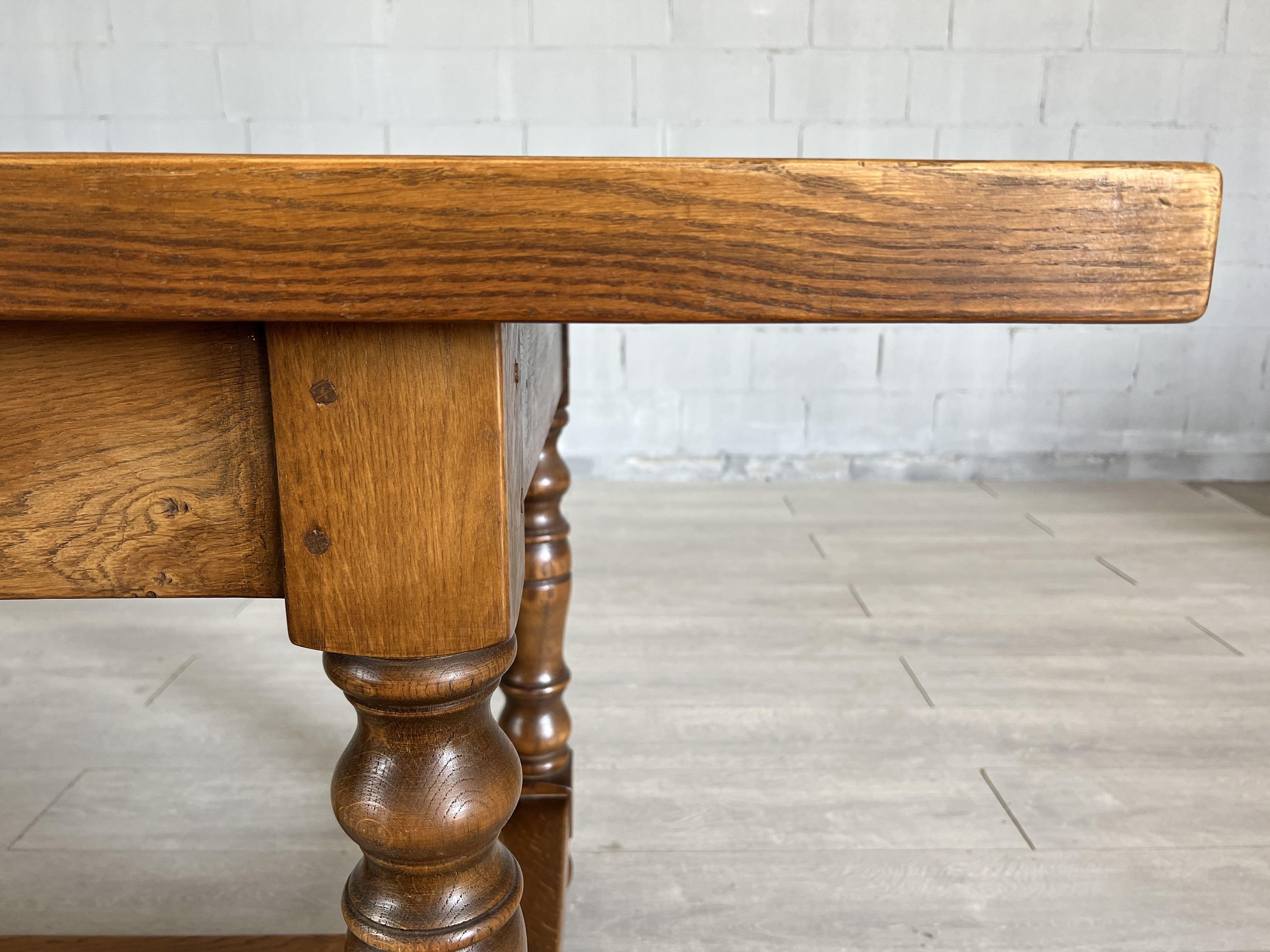 20th Century French Oak Farmhouse Kitchen or Dining Table With Single Drawer