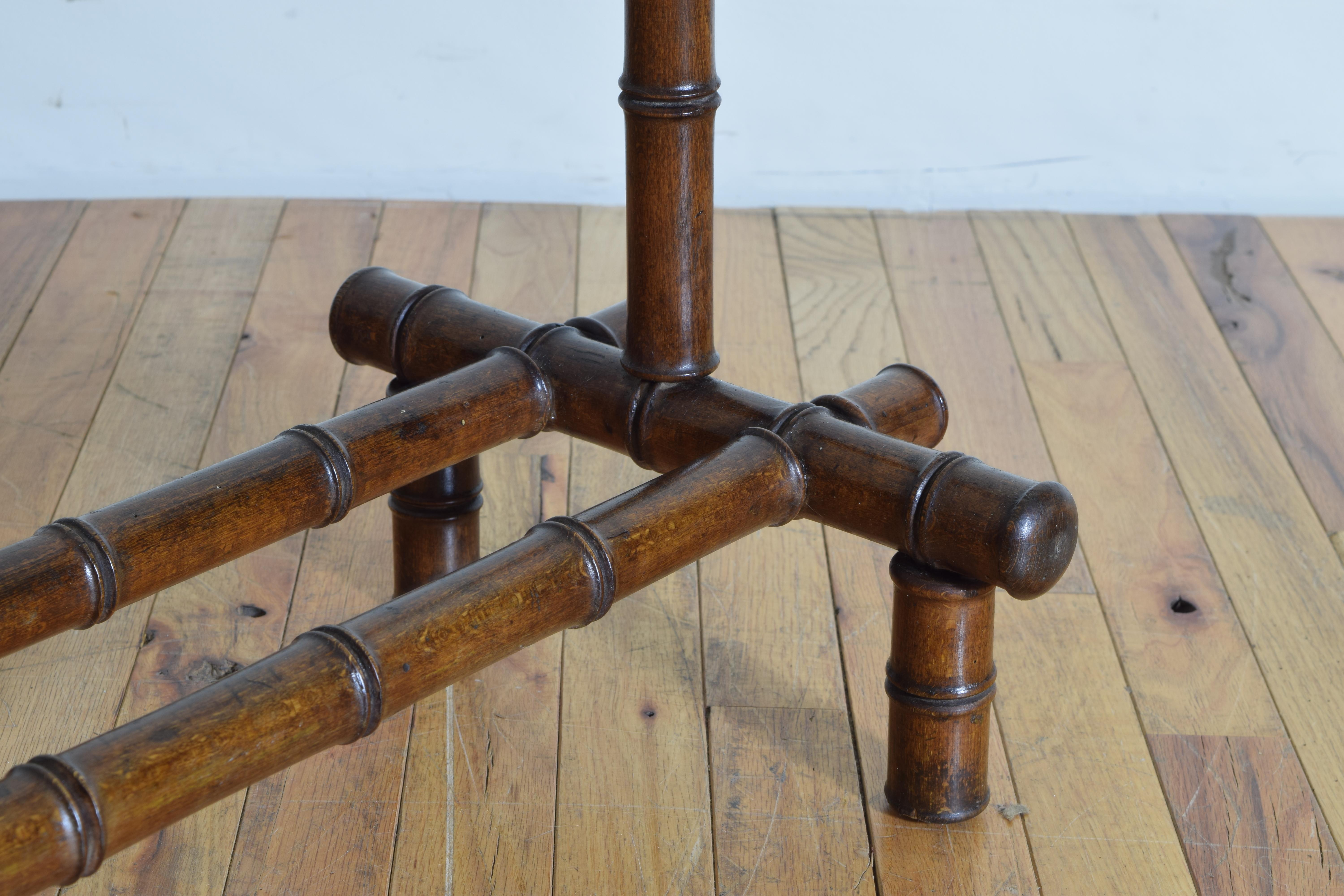 French Oak Faux Bamboo and Brass Towel Rack, Late 19th Century 5