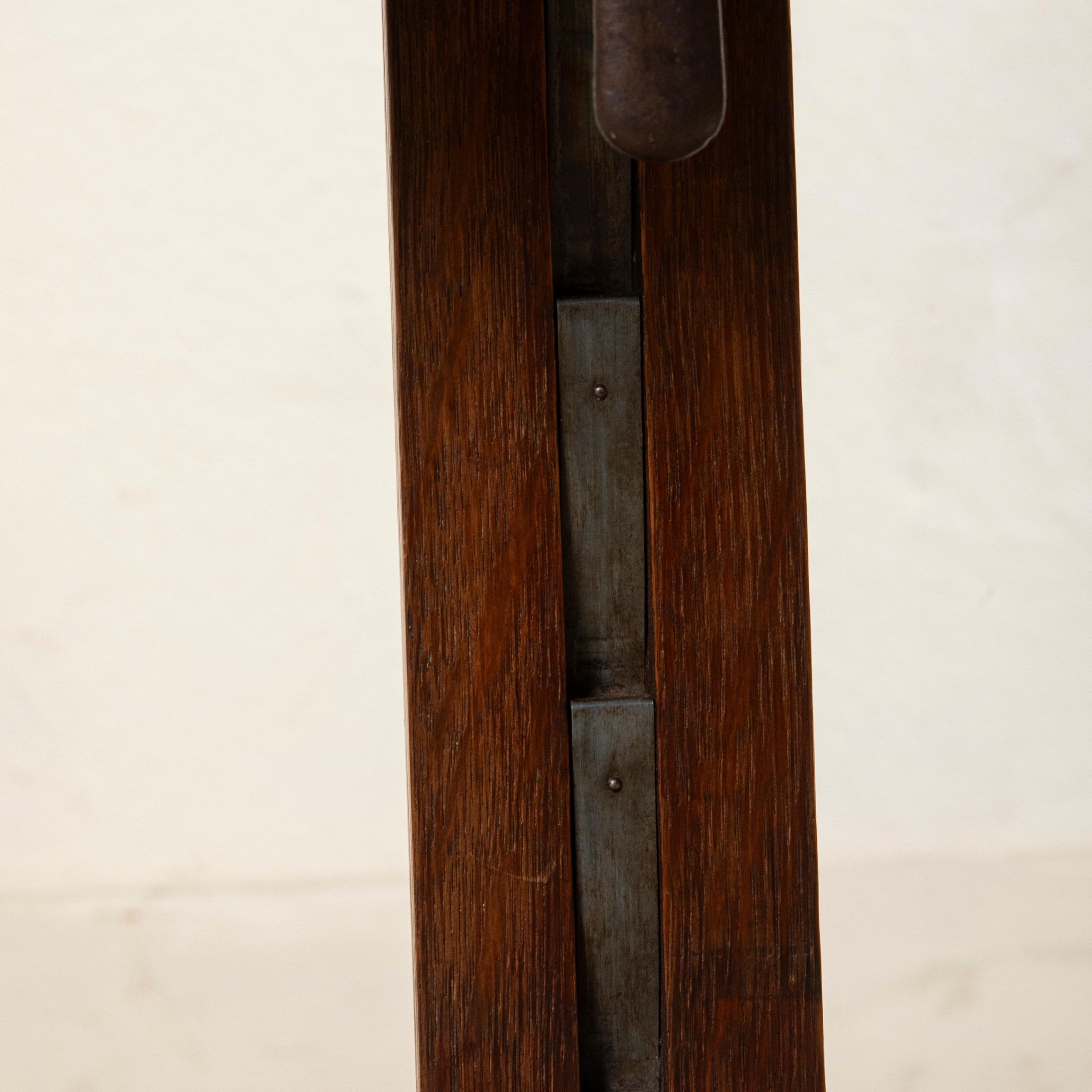 French Oak Floor Easel with Adjustable Height, C. 1900 8