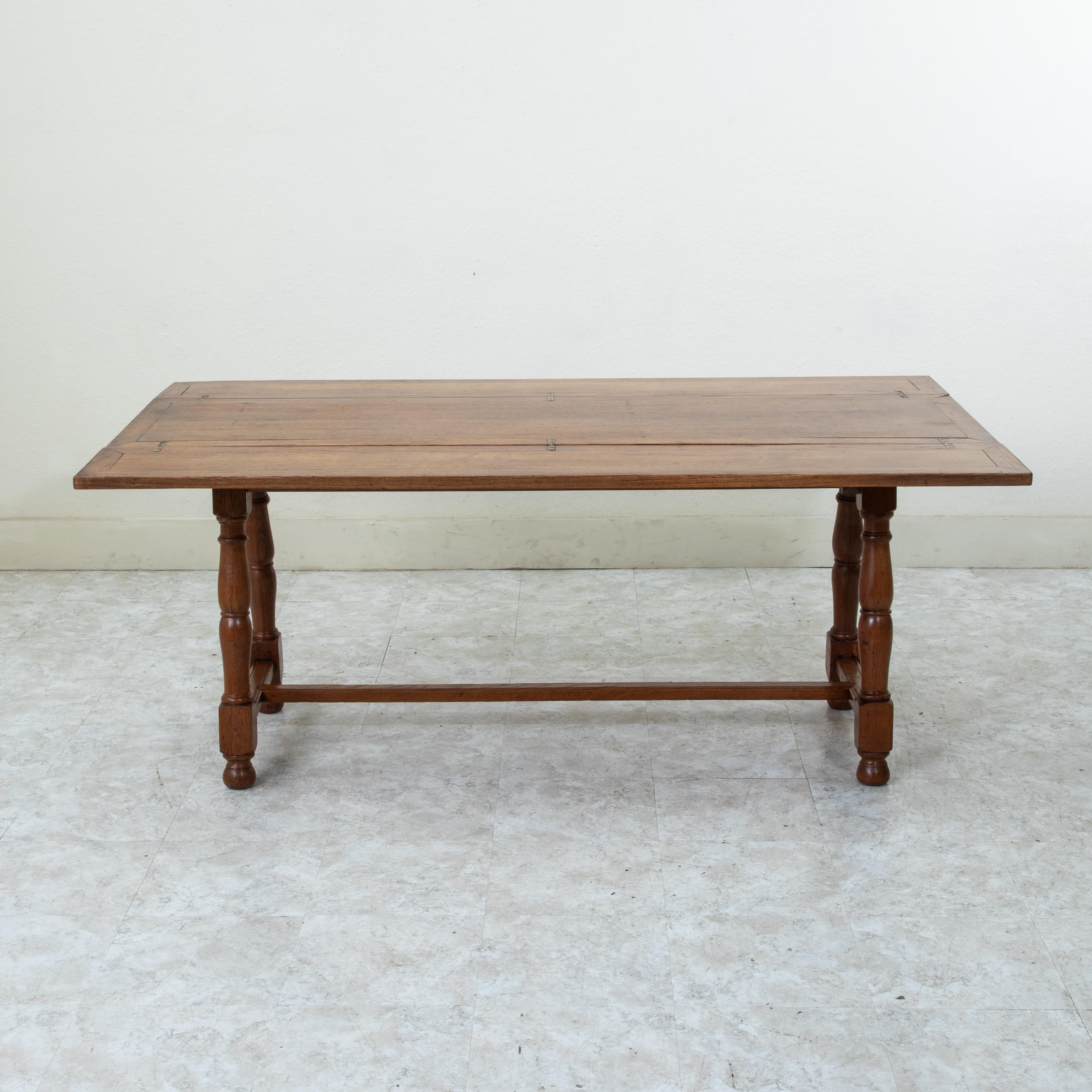 French Oak Folding Hunt Table, Console, Sofa Table, Dining Table, c. 1900 For Sale 7