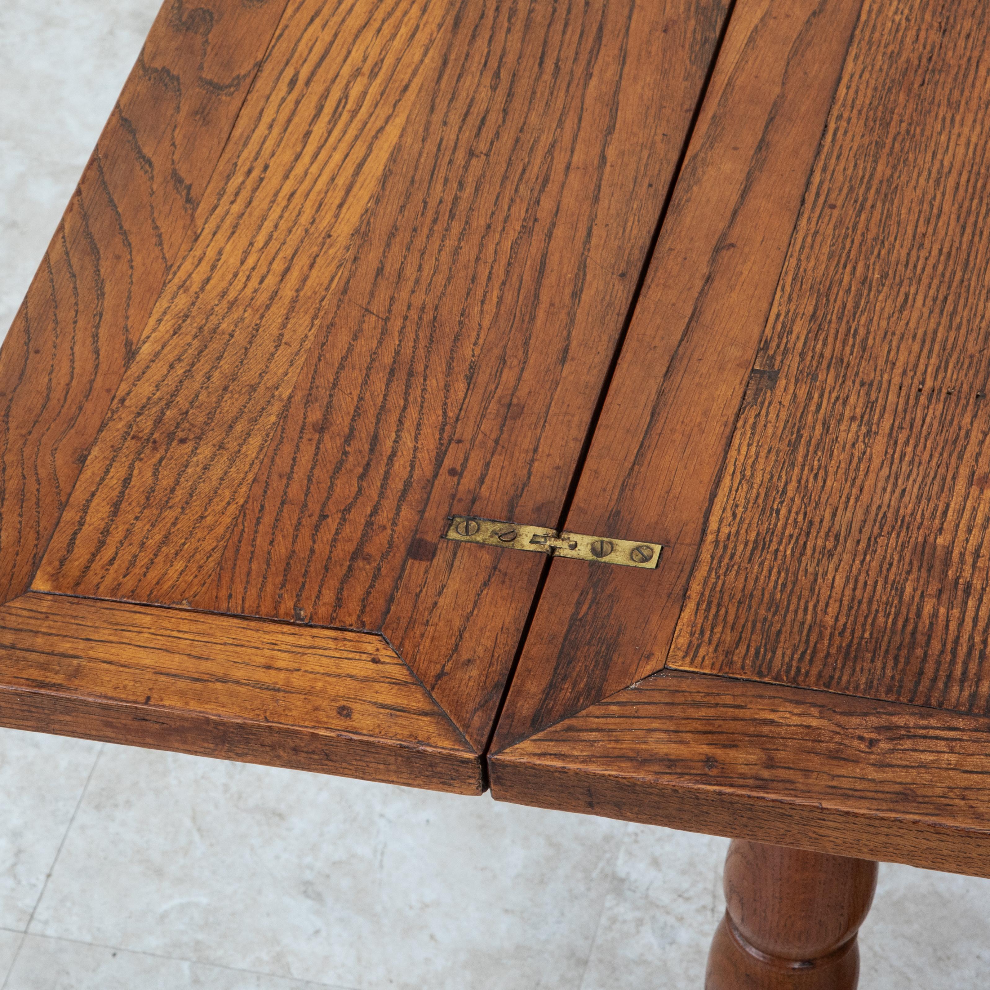 French Oak Folding Hunt Table, Console, Sofa Table, Dining Table, c. 1900 For Sale 13