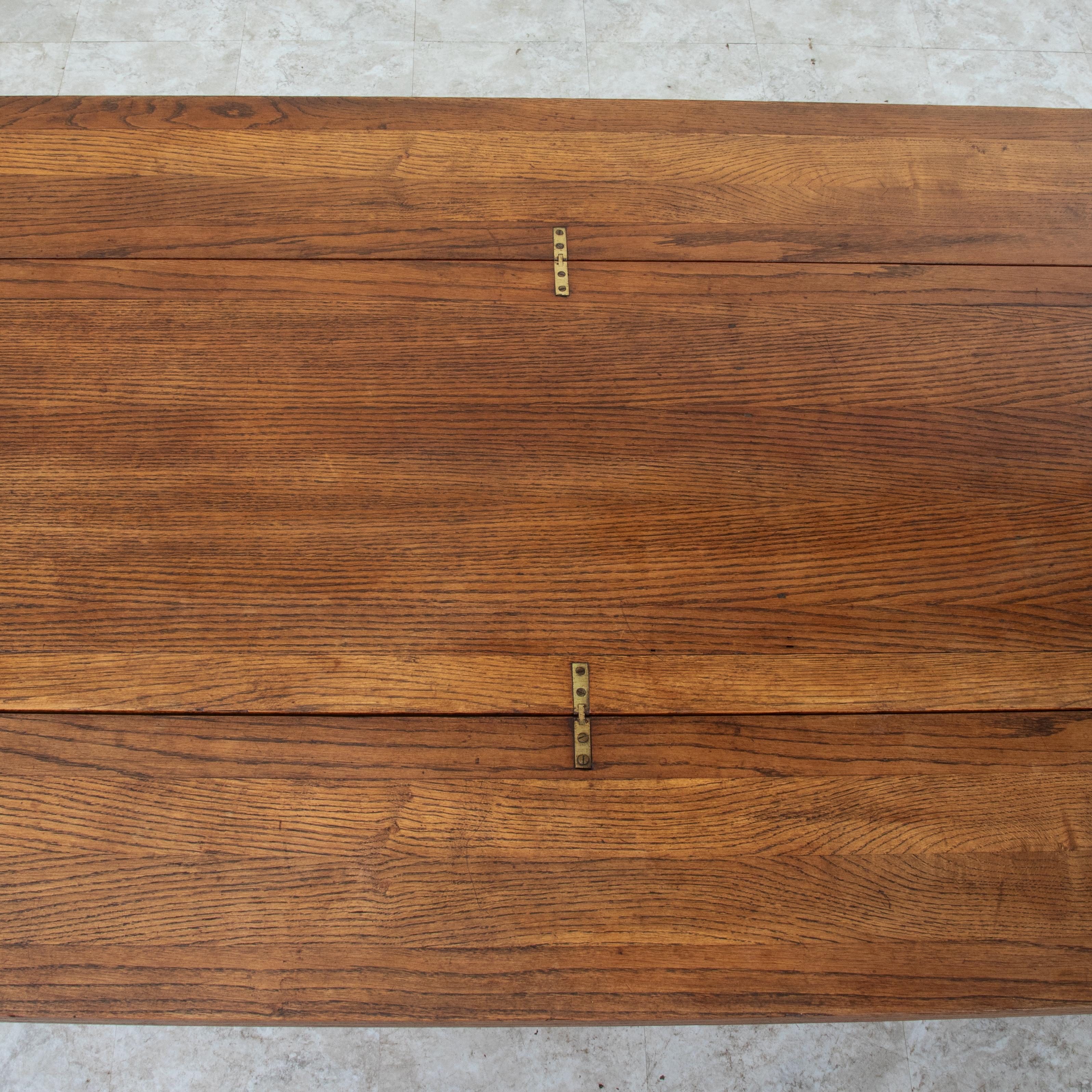 French Oak Folding Hunt Table, Console, Sofa Table, Dining Table, c. 1900 For Sale 16
