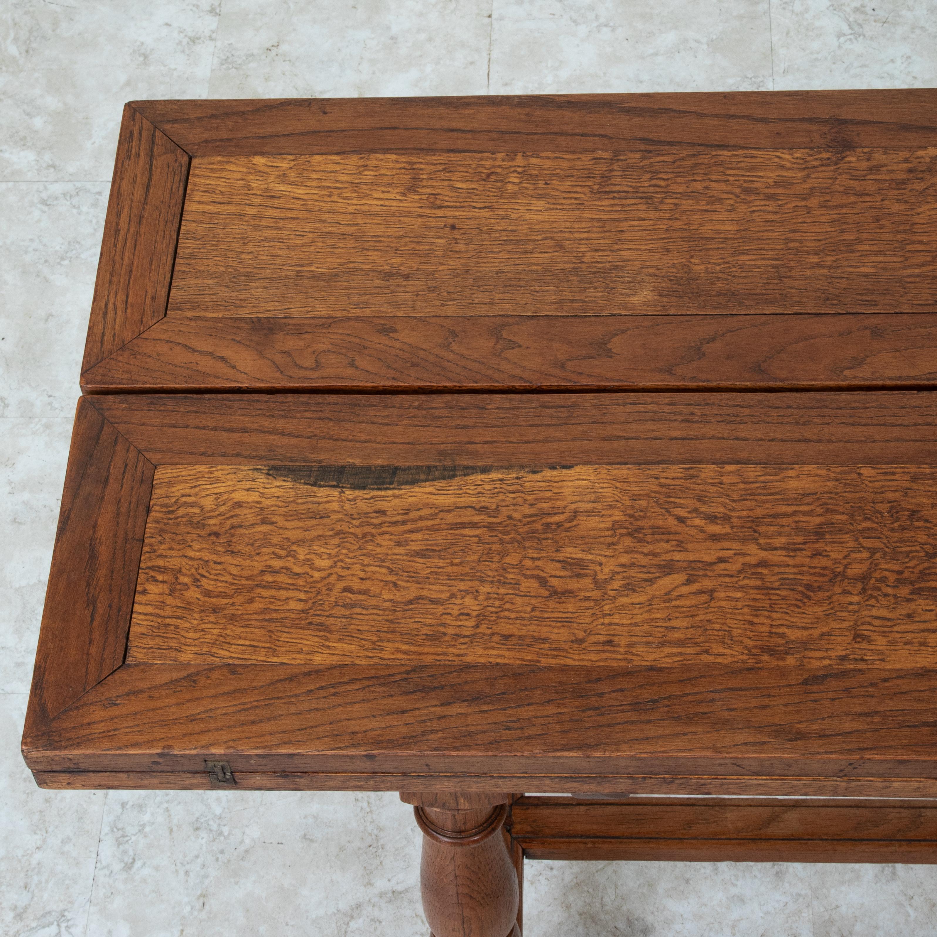 French Oak Folding Hunt Table, Console, Sofa Table, Dining Table, c. 1900 For Sale 3
