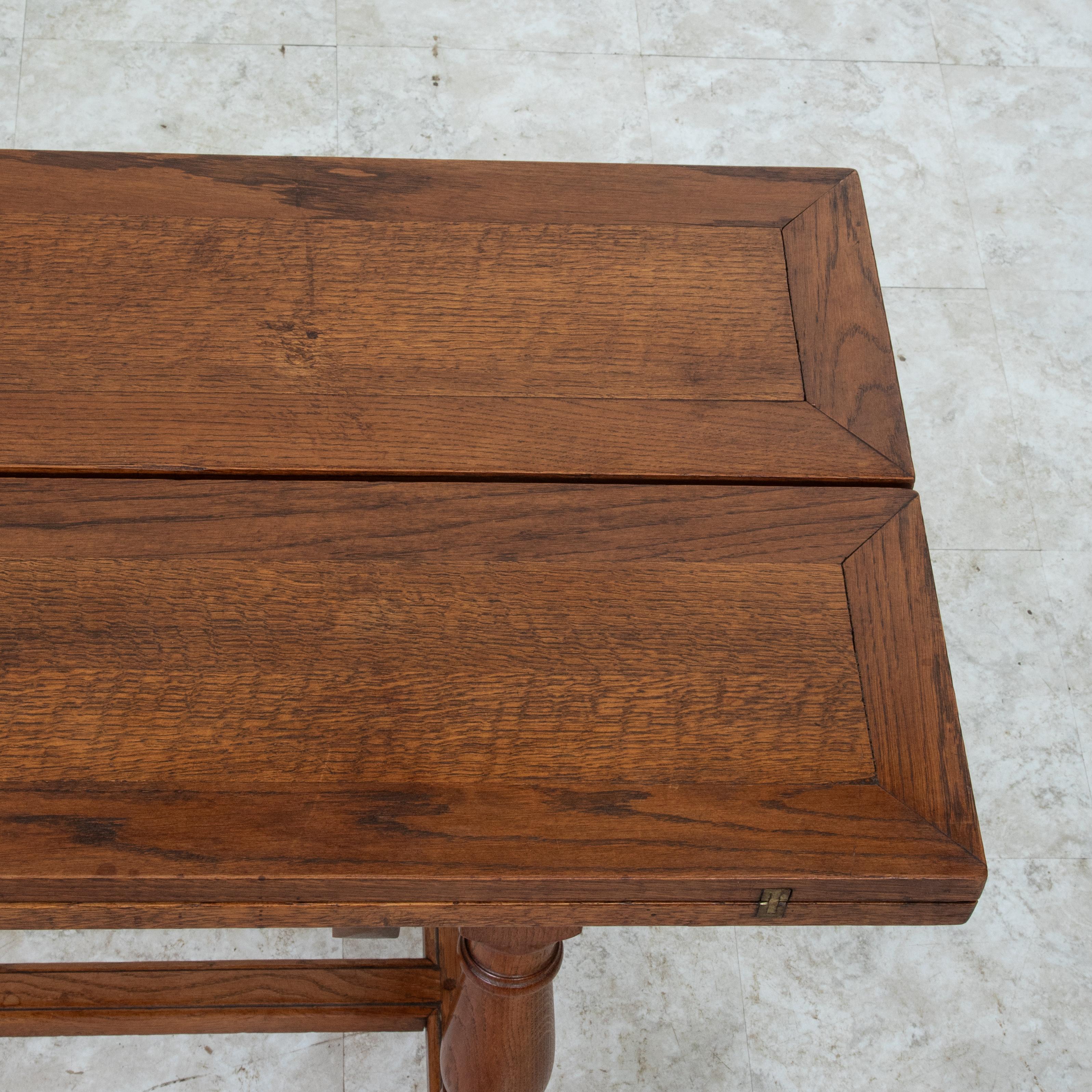 French Oak Folding Hunt Table, Console, Sofa Table, Dining Table, c. 1900 For Sale 5