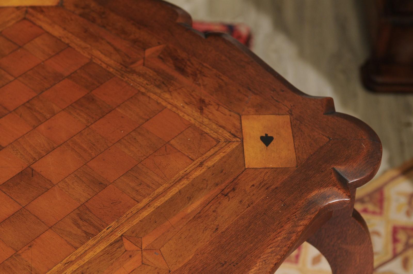 French Oak Game Table In Good Condition For Sale In Chamblee, GA