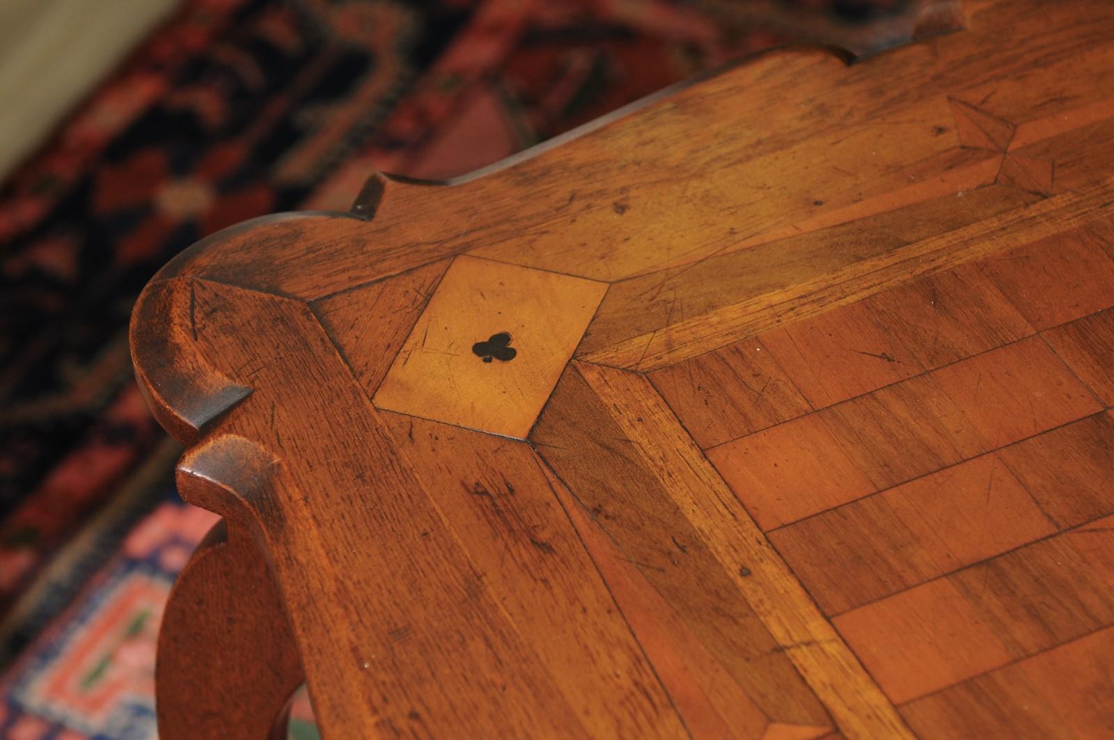 Metal French Oak Game Table For Sale