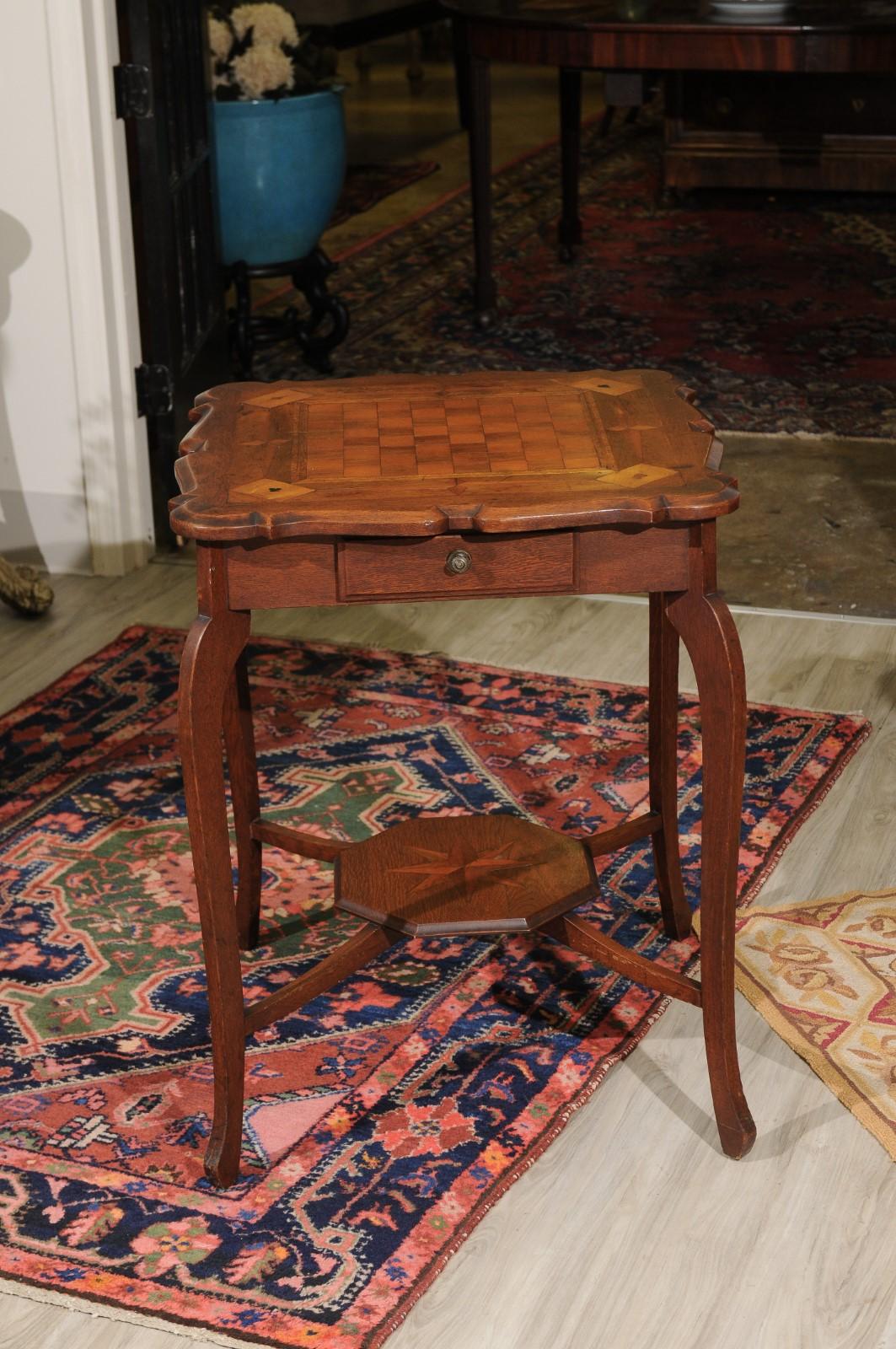 French Oak Game Table For Sale 1