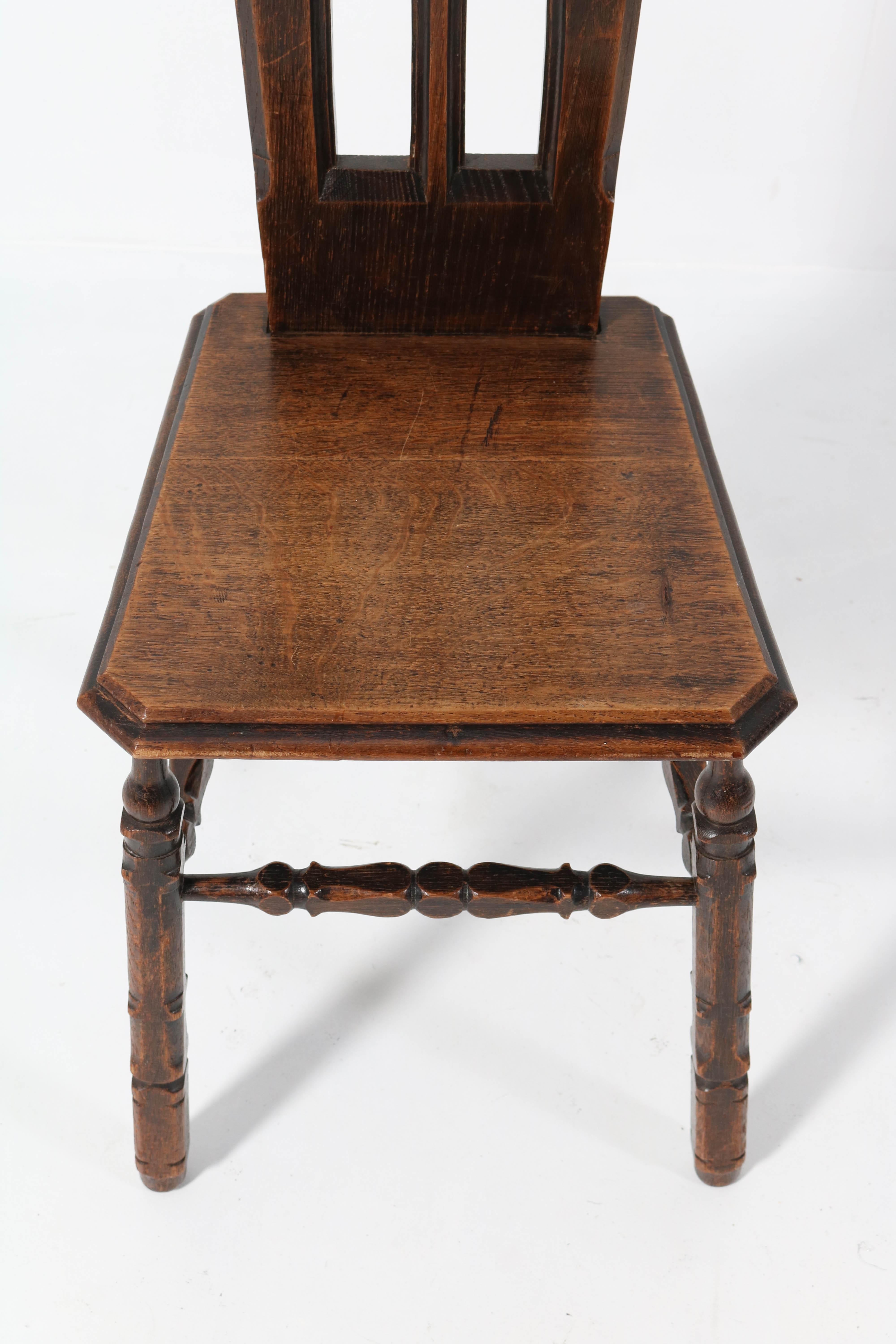 French Oak Gothic Revival Side Chair, 1920s 3