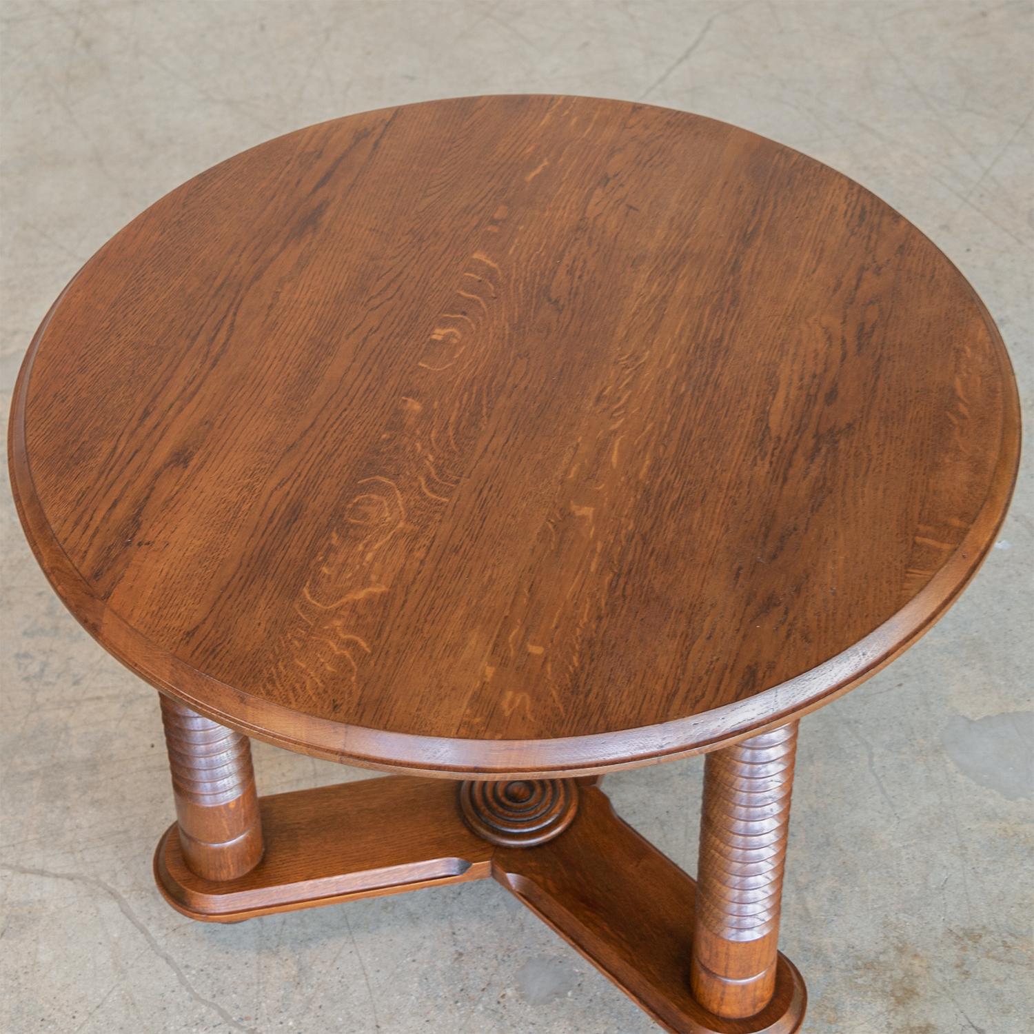 French Oak Gueridon Table by Charles Dudouyt 2